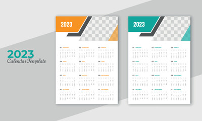 Creative modern business 12 month 2023 wall calendar design