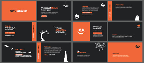 Presentation and slide layout background. Design halloween template. Use for business keynote, presentation, slide, marketing, leaflet, advertising, template, modern style.