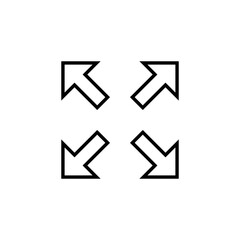 Fullscreen Icon vector for web and mobile app. Expand to full screen sign and symbol. Arrows symbol