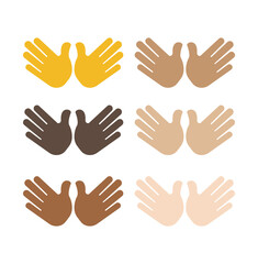 Two open hands, representing openness. Sometimes used as a hug, or as a display of jazz hands. Emoji vector symbol sign icon