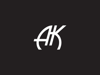 Fototapeta Abstract AK Logo Icon, Creative Ak ka Logo Letter Vector Image Design With Black and White Color For You obraz
