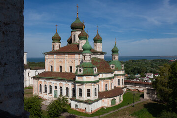 Fototapeta na wymiar Assumption Cathedral on the territory of the Goritsky Assumption Monastery in Pereslavl-Zalessky, Russia