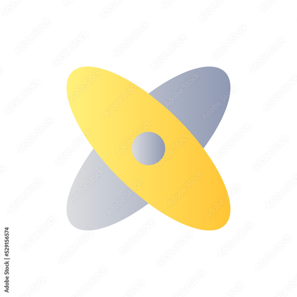 Wall mural science flat gradient two-color ui icon. atomic structure. physics and chemistry courses for student
