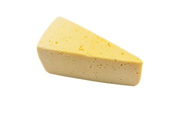 Piece of swiss cheese isolated on white background