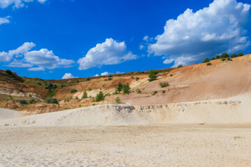 View of the white sand hills