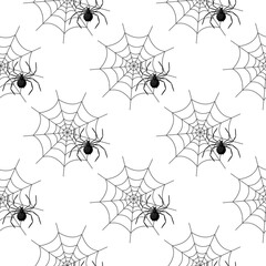 Seamless pattern with spider web on Halloween