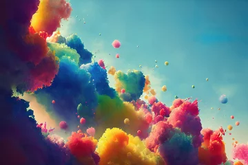 Rolgordijnen abstract watercolor background, paint explosion, colorful wallpaper © Gbor