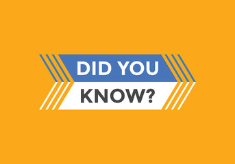 Did you know Colorful label sign template. Did you know symbol web banner
