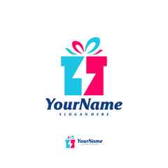 Fast Gift Logo Design Template. Thunder Gift logo concept vector. Creative Icon Symbol