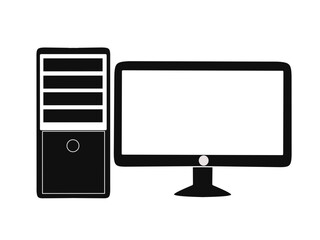computer icon. desktop computer vector with simple design