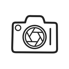 photo camera icon with line design