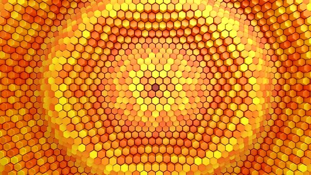 Hexagons Form A Wave. Abstract motion, 6 in 1, 3d rendering, 4k resolution
