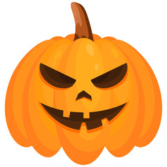 Halloween pumpkin character. Holiday autumn illustration.