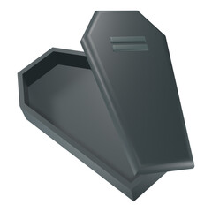 3d coffin icon illustration isolated