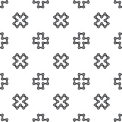 Vector geometric line seamless texture bicycle chain forming a cross. Isolated on white background.
