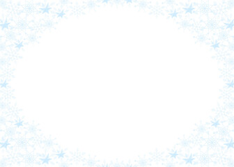 雪の結晶　フレーム　水色