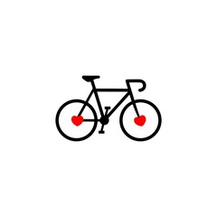 Bike Love Logo Icon Design isolated on white background