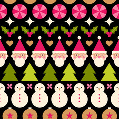 Cute christmas geometric elements seamless pattern background.