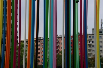 Italy, Milan: Foreshortening of City Life District.