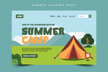 Summer Camp Season Graphic template Editable Simple and Elegant Design