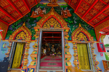 Background of an old temple in Thailand's Lamphun(Wat Nong Pla Kho),there is a beautiful large old pagoda near Lampoon. Airport, convenient to travel to make merit on holidays