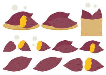 さつまいも_芋_イラスト_セット
