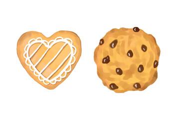 vector illustration of cookies in watercolor for banners, cards, flyers, social media wallpapers, etc.