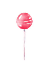 vector illustration of red lollipop in watercolor for banners, cards, flyers, social media wallpapers, etc.