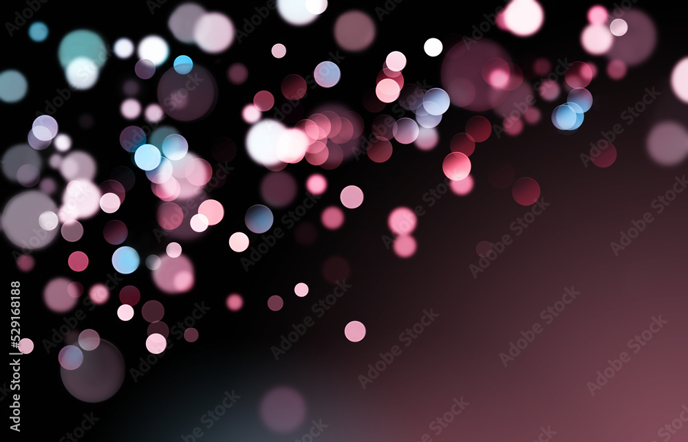 Canvas Prints multicolored defocused lights on black background with gradient