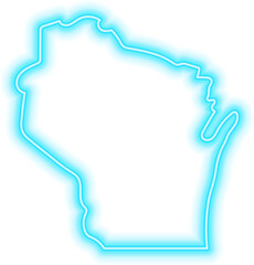 Wisconsin Neon USA State