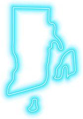Obraz premium Rhode Island Neon USA State