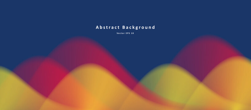 Abstract background with bright fire blurred waves on dark backdrop. Vector illustration