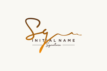 Initial SG signature logo template vector. Hand drawn Calligraphy lettering Vector illustration.