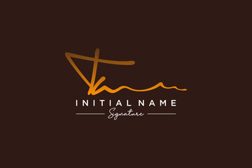 Initial TA signature logo template vector. Hand drawn Calligraphy lettering Vector illustration.