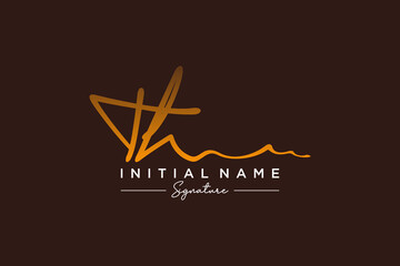 Initial TH signature logo template vector. Hand drawn Calligraphy lettering Vector illustration. © Catharsis