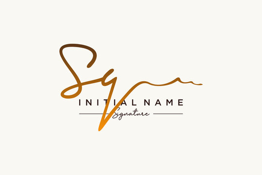 Initial SQ signature logo template vector. Hand drawn Calligraphy lettering Vector illustration.
