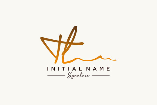 Initial TL signature logo template vector. Hand drawn Calligraphy lettering Vector illustration.