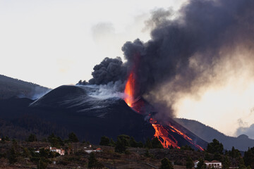 The Tajogaite volcano erupted on September 19, 2021 on the island of La Palma, Canary Islands.