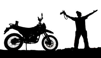Fototapeta na wymiar silhouette of a person riding a bike