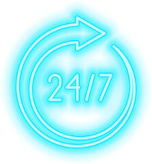 24 7 neon arrow