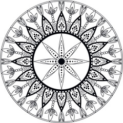 Hand drawn mandala. Coloring book. Abstract pattern for design. 