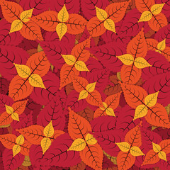 Layered editable vector illustration of leaves background.