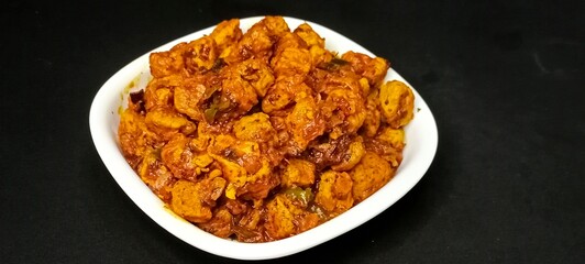 Masala Soya Chunk Curry made using Soyabean nuggets and spices - protein rich food from India