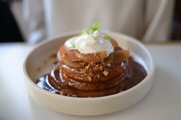 Good pancake in the cafe