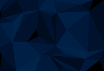 Triangle mosaic. Polygonal dark blue background. Geometric shapes. Vector illustration.