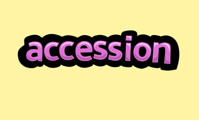 ACCESION writing vector design on a yellow background