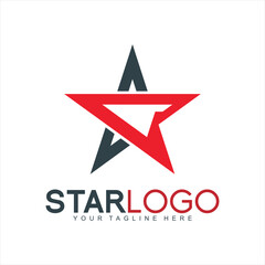 Obraz premium Vector star design logo with abstract letter A.concept 