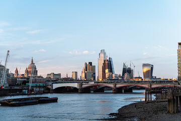 London. August 2022. View of the City of London, the historic centre and the primary central business district, UK