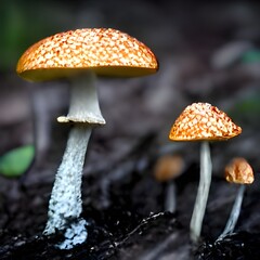 magic world of mushrooms. illustration of fairy tale Wonderland