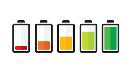 Battery with colorful charge level. vector illustration